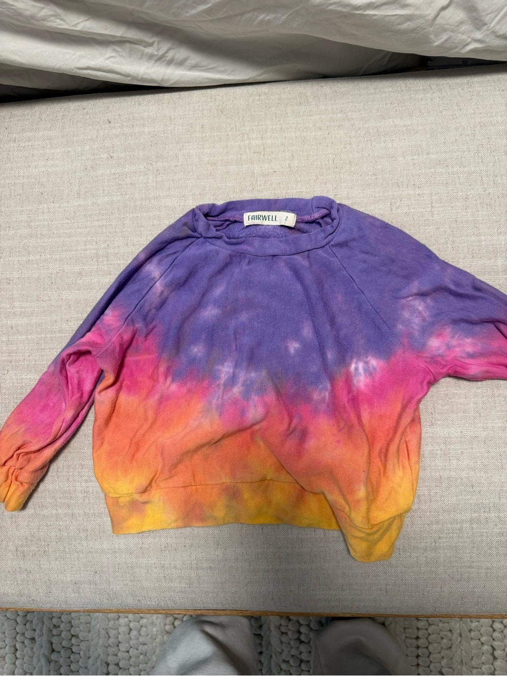 Fairwell Purple Tie-Dye Pullover Sweatshirt